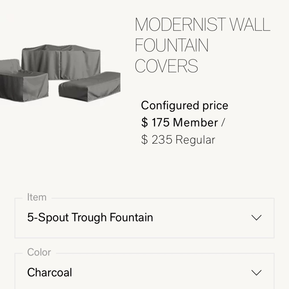 Restoration Hardware Fountain Cover